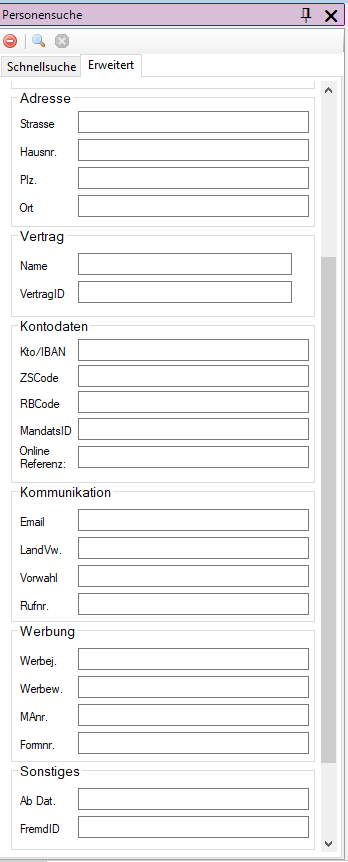 Erweiterte Personensuche