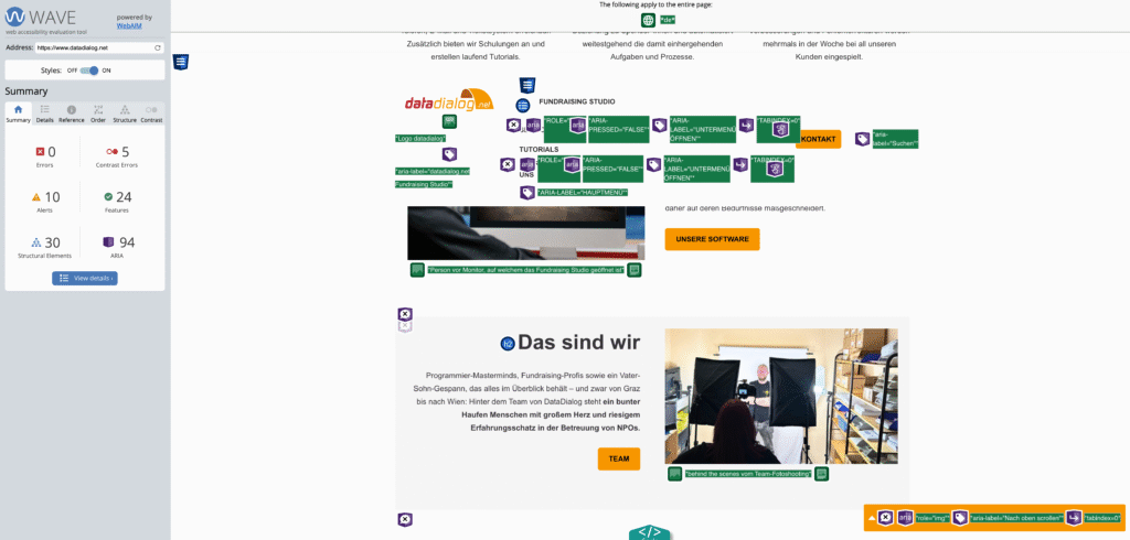 übersicht report mit wave