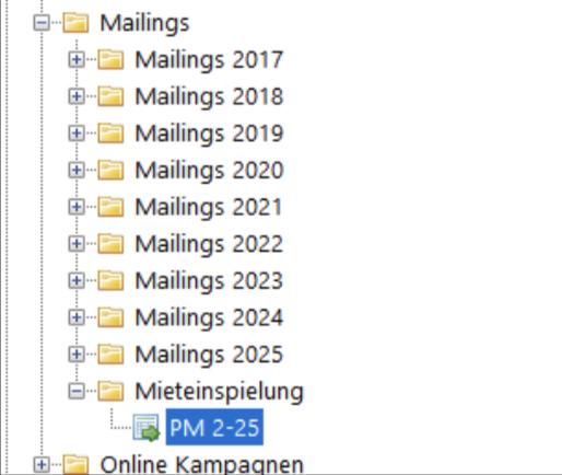 ordnerstruktur im cds: mieteinspielung
