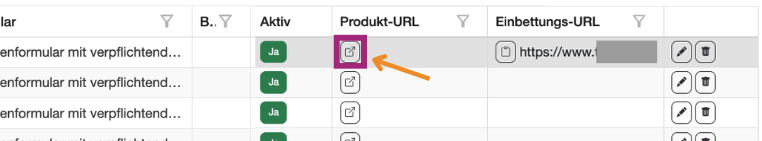spendenformular mit produkt-url testen