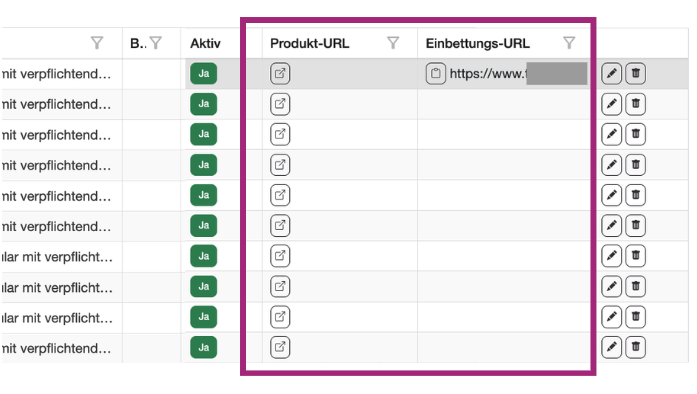 produkt-url vs. einbettuns-url