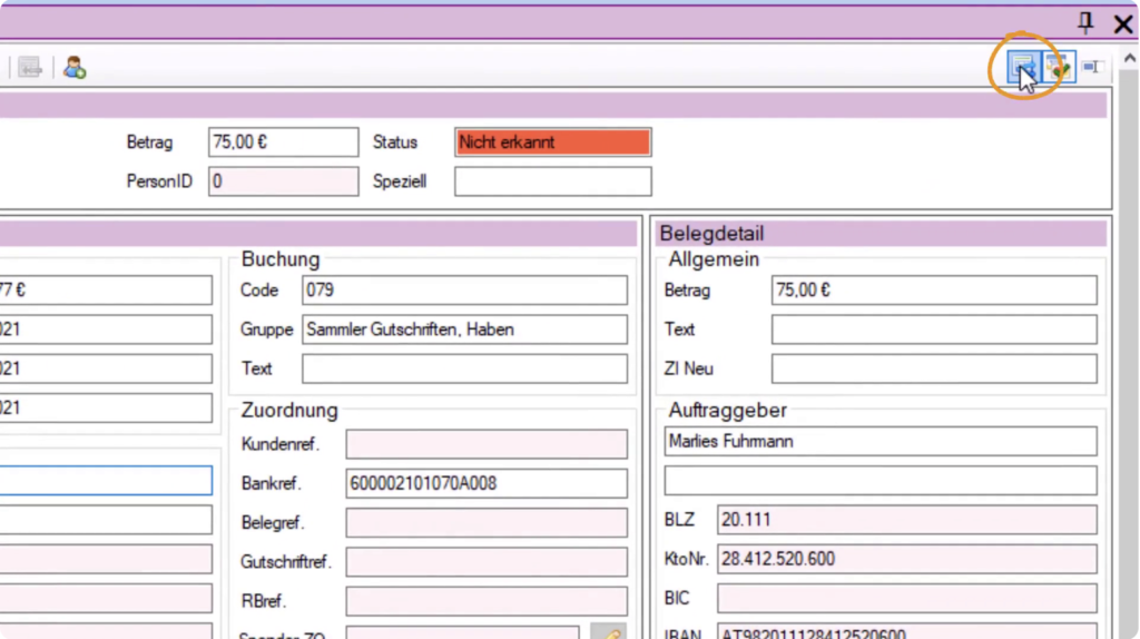 Betrag per Einzelbuchung aufteilen