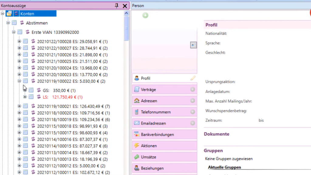 Gutschrift und Lastschrift in jedem Kontosauszug