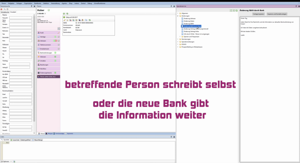 IBAN Änderung erfassen