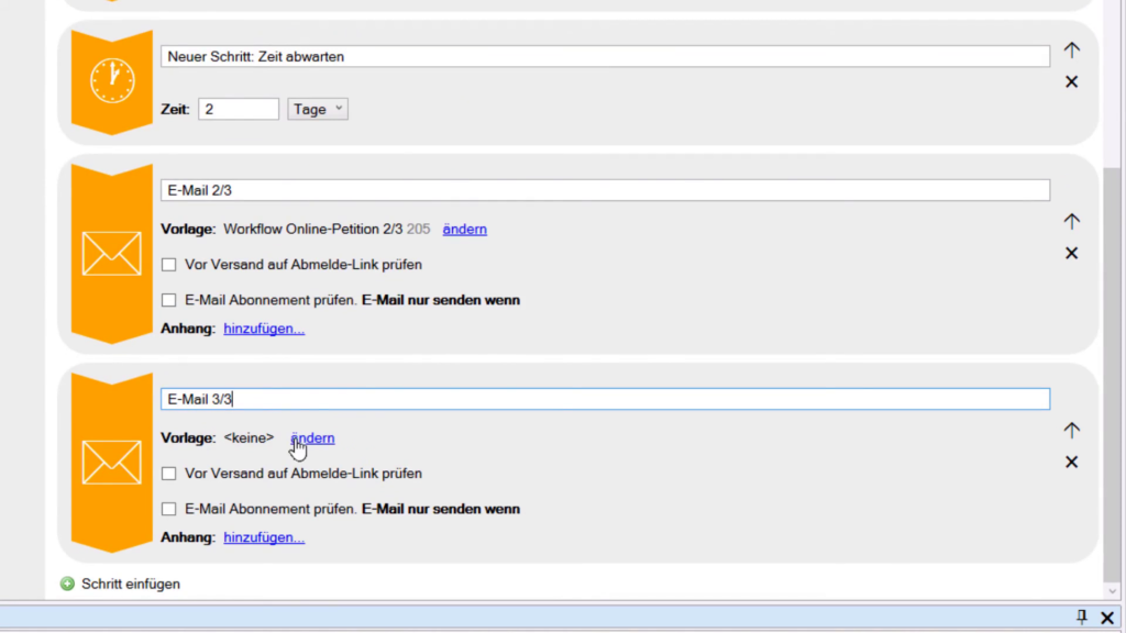 Dritte E-Mail anlegen