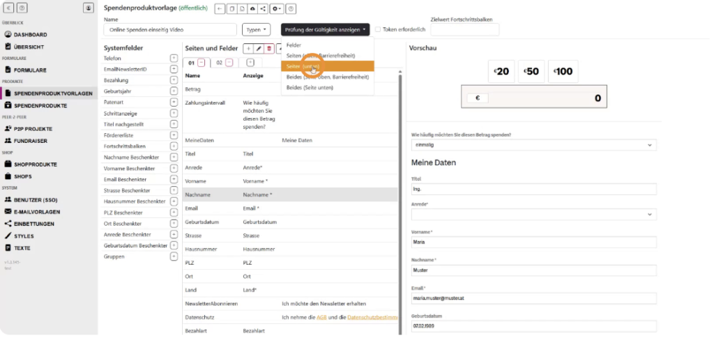 Gültigkeitsprüfungen konfigurieren