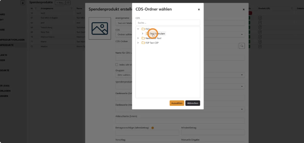 Zielordner suchen