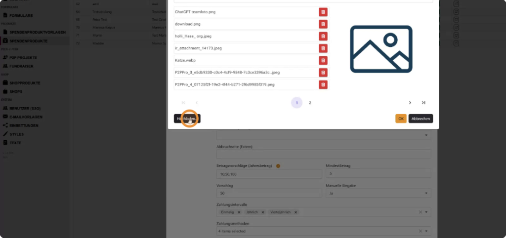 Produktbild über Dateieditor hochladen