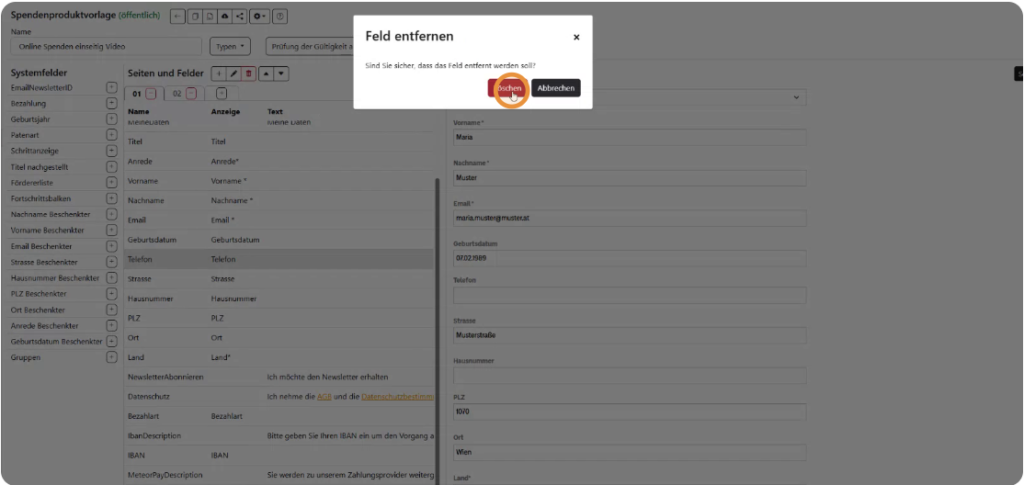 Formularfelder löschen