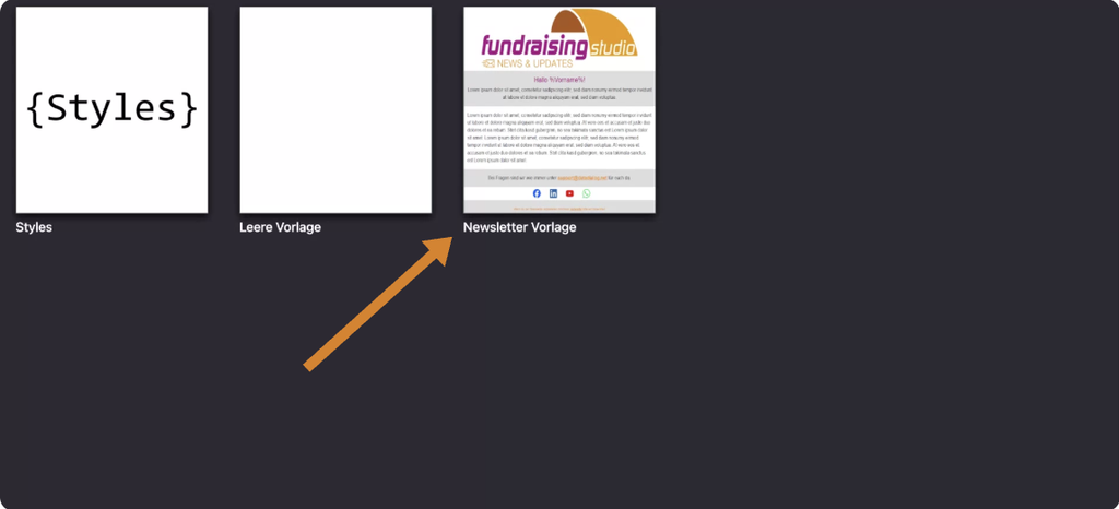 Mit der Newsletter-Vorlage arbeiten